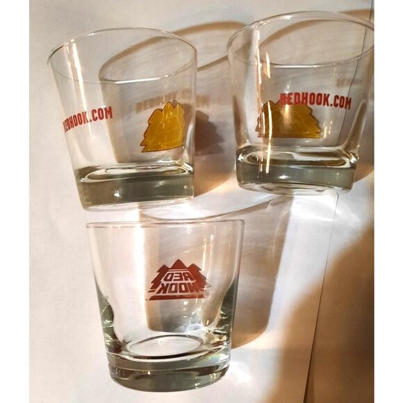Red Hook Logo‎ Whiskey Rock Glasses Set Of 3 - Picture 4 of 6